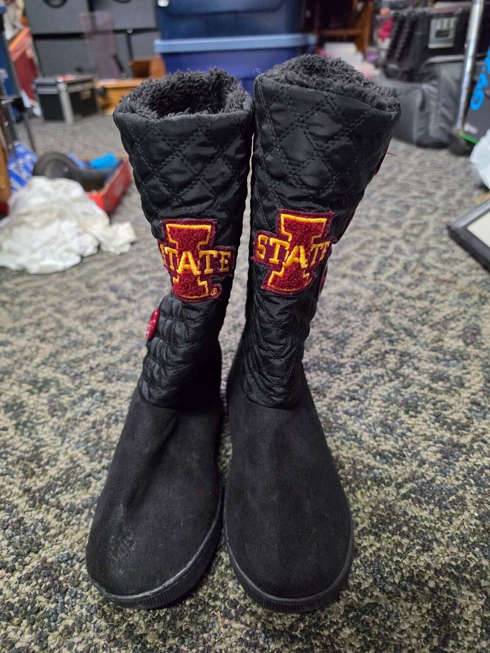 Iowa State Cyclones Winter Boots Size 7/8 Black